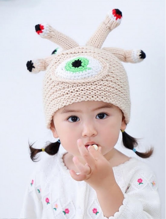 Big Kid's Alien Themed Knitted Hat